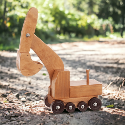 Natural Amish Made Wooden Excavator