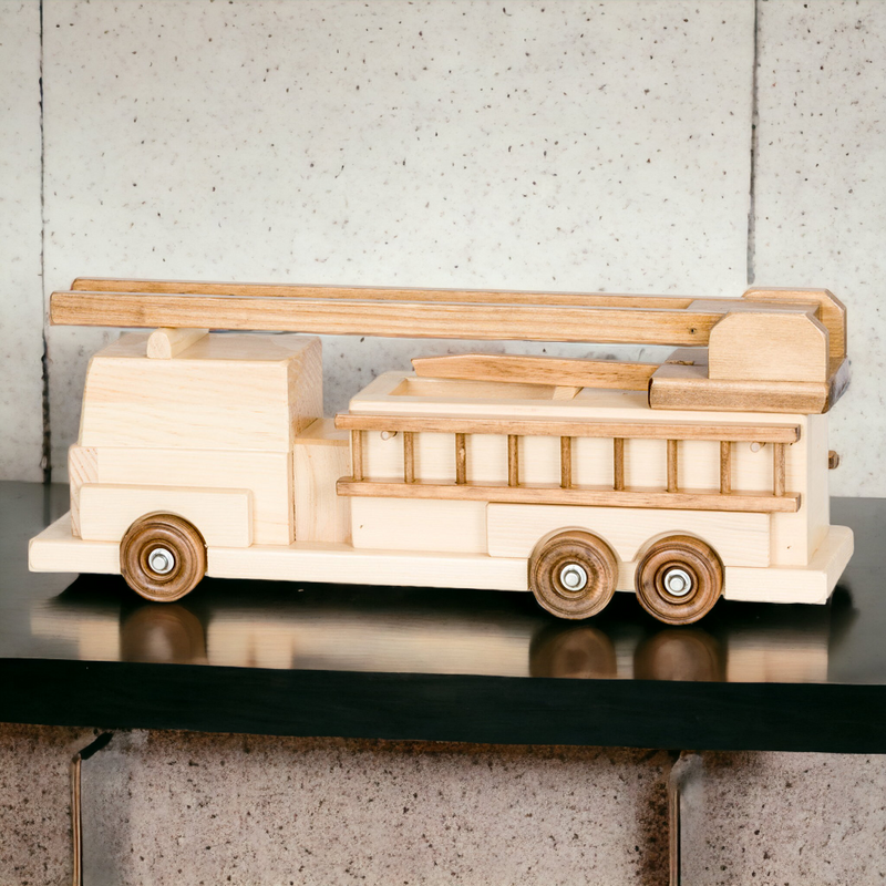 Natural Large Wooden Fire Truck