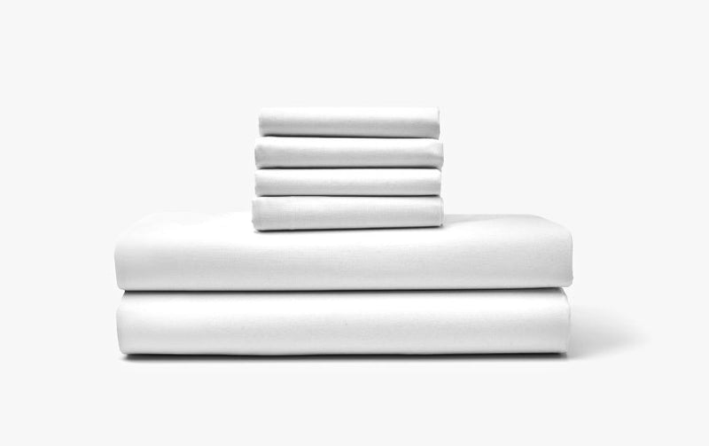 American Blossom Linens Sheet Sets are made of 100% USA grown cotton (45% Organic). These shown are White..