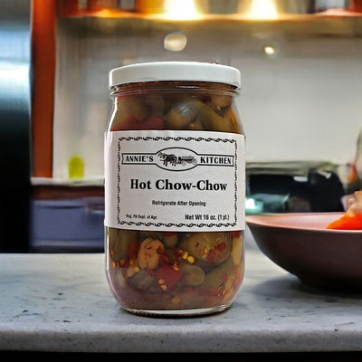 New at Harvest Array's online General Store is Annie's Kitchen Hot Chow Chow. Amish Made in PA.