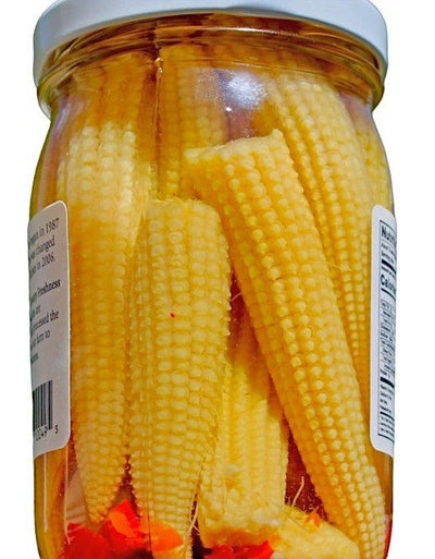 Annies Kitchen Pickled Baby Corn close up for Harvest Array