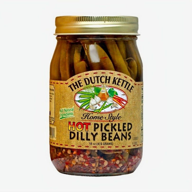 Harvest Array wraps each 16 oz. glass jar of The Dutch Kettle Hot Pickled Dilly Beans so they arrive safely to your doorstep!