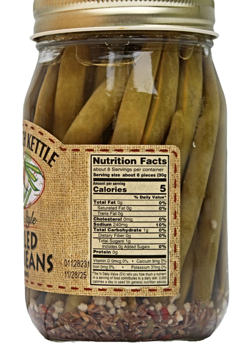 Amish Home Style Pickled Dilly Beans Nutrition Facts. Made in USA.