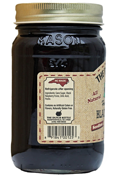 Seedless Black Raspberry Jam from The Dutch Kettle is Amish Made with All Natural Ingredients.