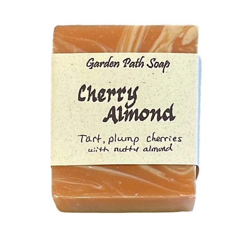 Our Cherry Almond Herbal Lye handcrafted soap is infused with tart cherries and nutty almonds along with other all natural ingredients.