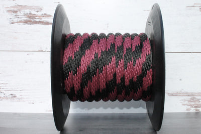Burgundy and Black Solid Braided Multifilament Polypropylene Rope Made by Troyers Rope