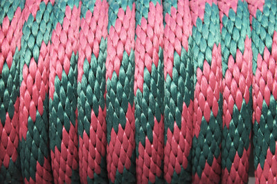 Close up of the Burgundy and Hunter Green Solid Braided Multifilament Polypropylene Rope
