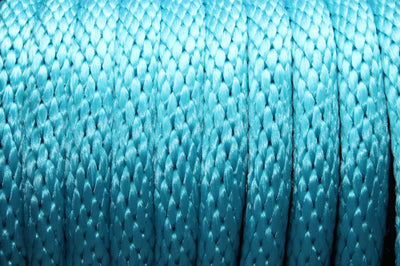 Close up of the Turquoise Solid Braided Multifilament Polypropylene Rope