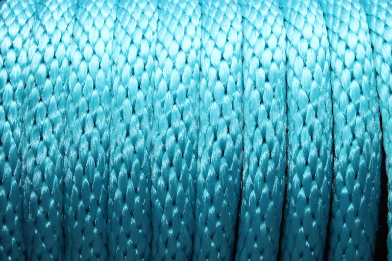 Close up of the Turquoise Solid Braided Multifilament Polypropylene Rope