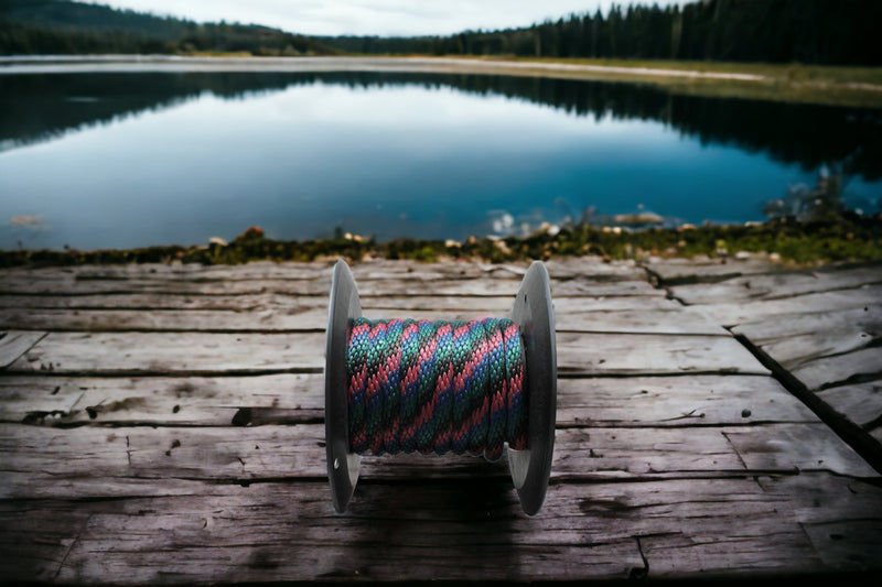 Burgundy, Navy, Black, Hunter Green Solid Braided Multifilament Polypropylene Rope by the lake