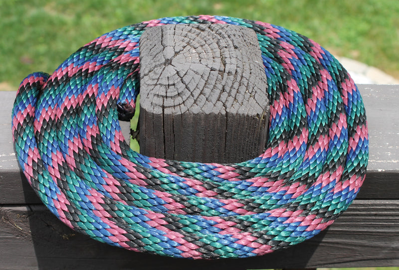 Burgundy, Navy, Black, Hunter Green Solid Braided Multifilament Polypropylene Rope on a post