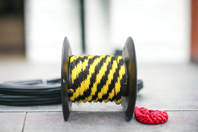 Black and Yellow Solid Braided Multifilament Polypropylene Rope From Troyers Rope Company