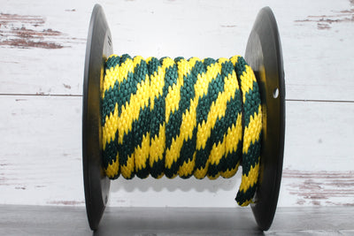 Hunter Green and Yellow Solid Braided Multifilament Polypropylene Rope From Troyer Rope Company