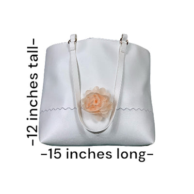 The Klassy Shoulder Purse is 15 inches long and 12 inches tall.