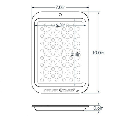 Dimensions of the Nordic Ware Compact Ovenware Crisping Sheet