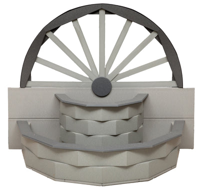 Gray with Dark Gray Amish Made Poly Wagon Wheel Planter
