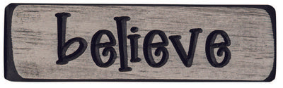 6 Inch Engraved " believe" Wooden Magnetic Signs