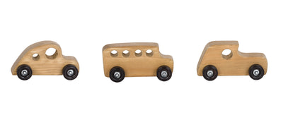Set of 3 Amish Made Wooden Cars - Harvest