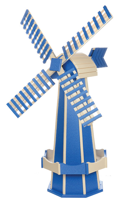 Bright Blue and Ivory Large Windmill made of poly by Beaver Dam 