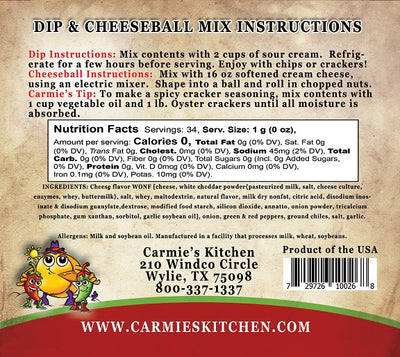Jalapeno Cheddar Dip and Cheeseball Mix Packaging