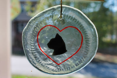 Your cat is always in your heart glass suncatcher