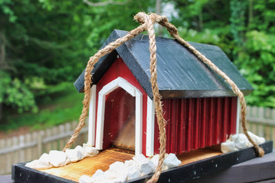 Amish Made Covered Bridge Bird Feeder From Harvest Array