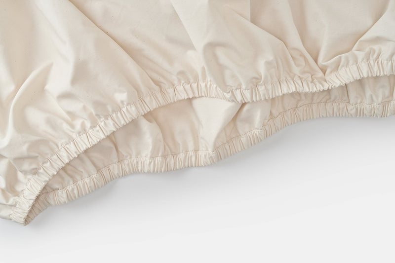 Natural Fitted Cotton Sheet features strong Elastic made in NC.