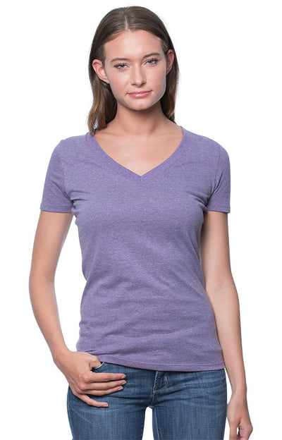 Women's 50/50 Blend V-Neck T Shirts