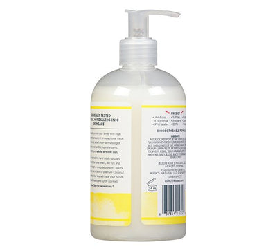 Lemon & Eucalyptus Kirk's Odor Neutralizing Hand Wash Back of Bottle.