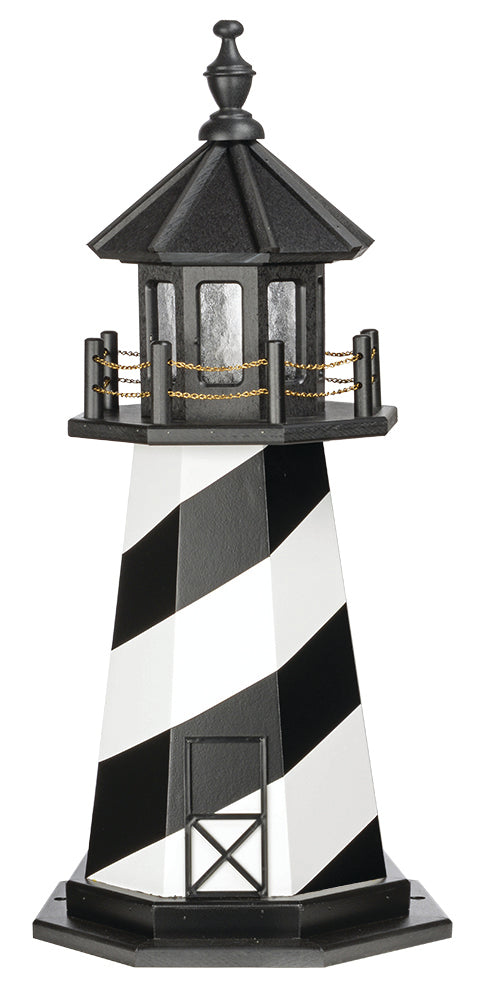 Cape Hatteras Black and White Wooden Lighthouse with Base -3 Feet for Harvest Array 