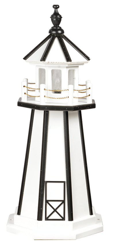 White with Black Trim Wooden Lighthouse with Base -3 Feet for Harvest Array  