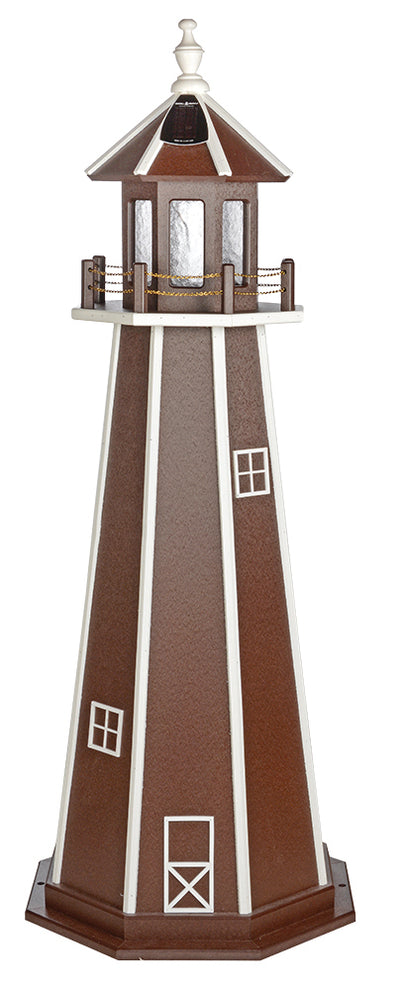 Brown with White Trim Poly Lighthouse with Base -2 Feet for Harvest Array 