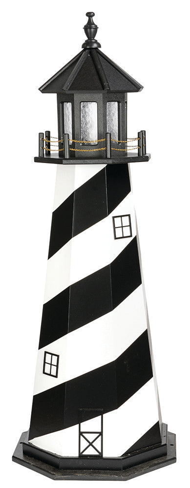 Cape Hatteras Black and White Wooden Lighthouse with Base - 6 Feet for Harvest Array