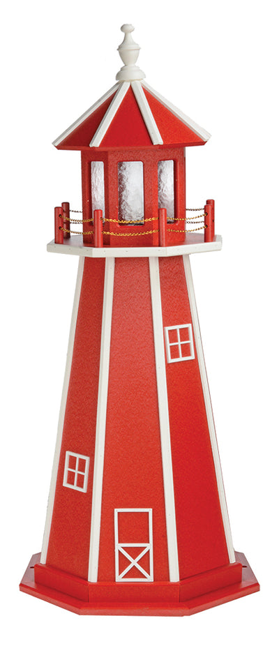 Cardinal Red with White Trim Poly Lighthouse -5 Feet for Harvest Array 