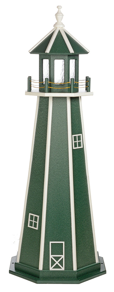 Turf Green with White Trim Poly Lighthouse with Base -3 Feet for Harvest Array 