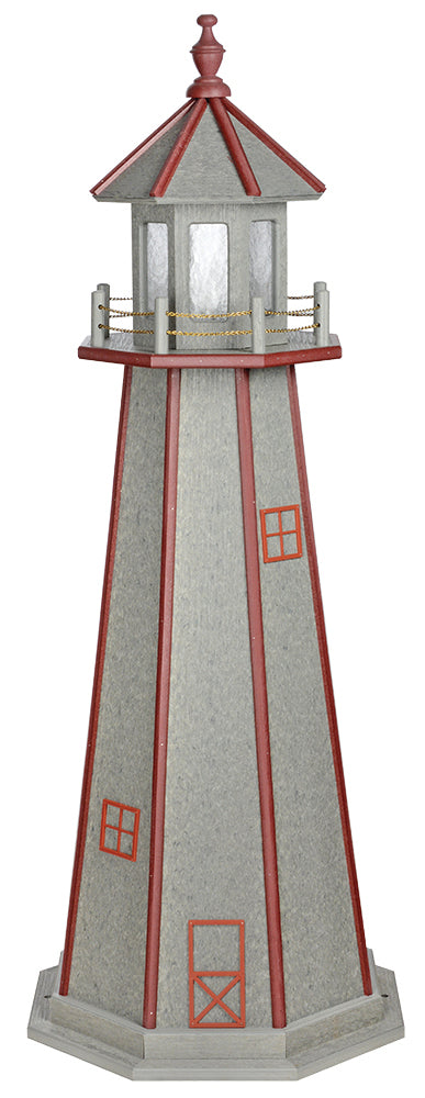 Driftwood with Cherrywood Trim Wooden Lighthouse - 5 Feet 