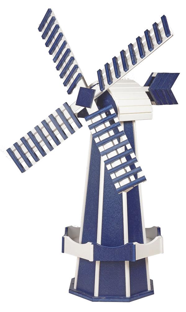 Amish Made Patriotic Blue and White Jumbo Size Poly Windmill 
