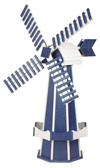 Patriotic Blue and White Medium Size Poly Windmill for Harvest Array