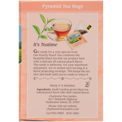 Charleston Tea Garden Peachy Peach Tea Pyramid Label