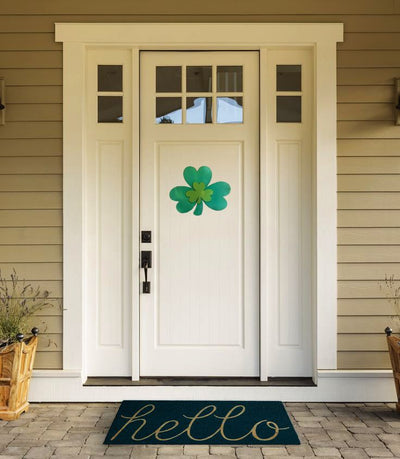 Decorate for St. Patrick's Day with a Shamrock Duo Matte Finish Door Hanger.