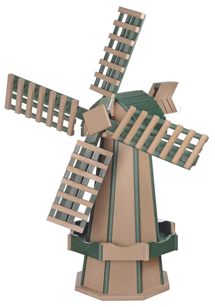 Jumbo Size Poly Windmill - Weatherwood and Turf Green