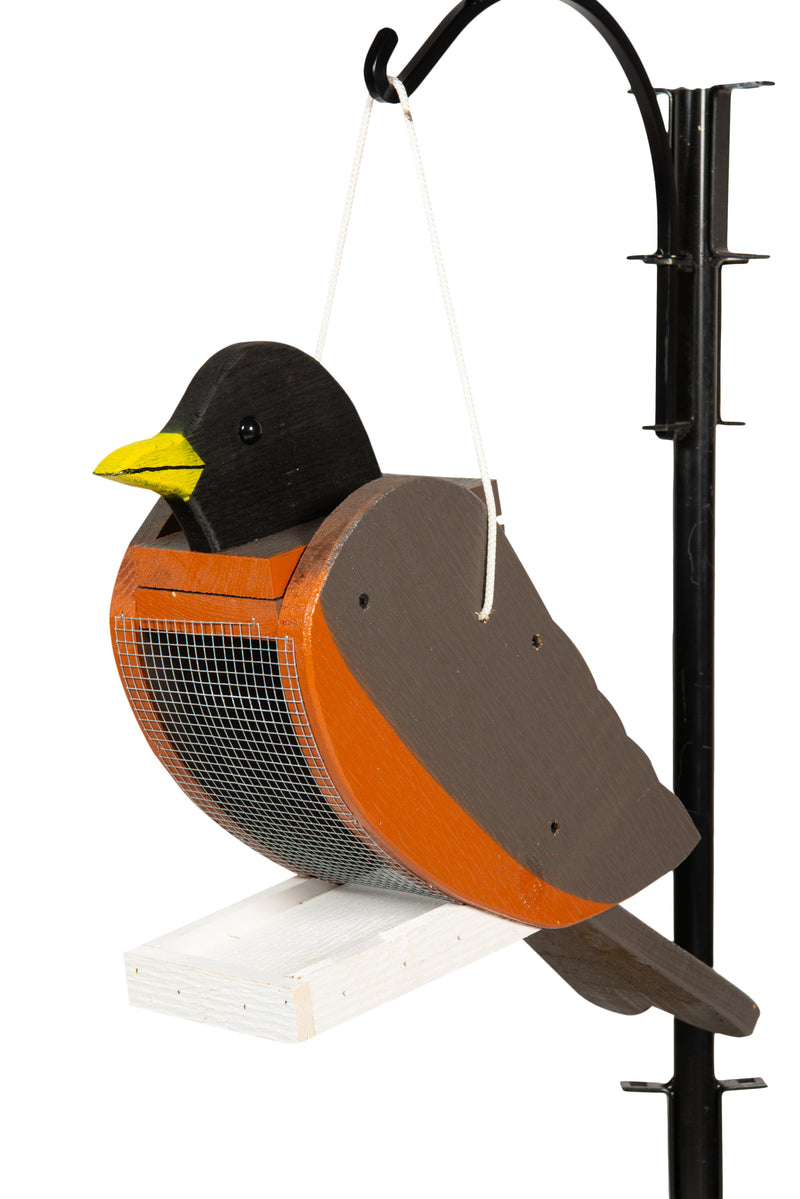 Robin Bird Shaped Wooden Bird Feeders