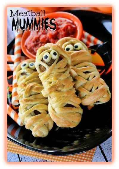 Meatball Mummies For a Quick and Easy Halloween Dinner