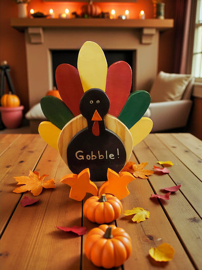 Handmade Wooden Gobble Turkey Thanksgiving Décor