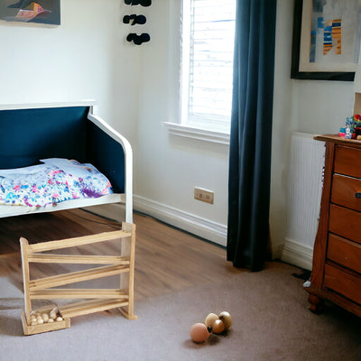 Wooden Ball Roller Racetrack in the child's bedroom