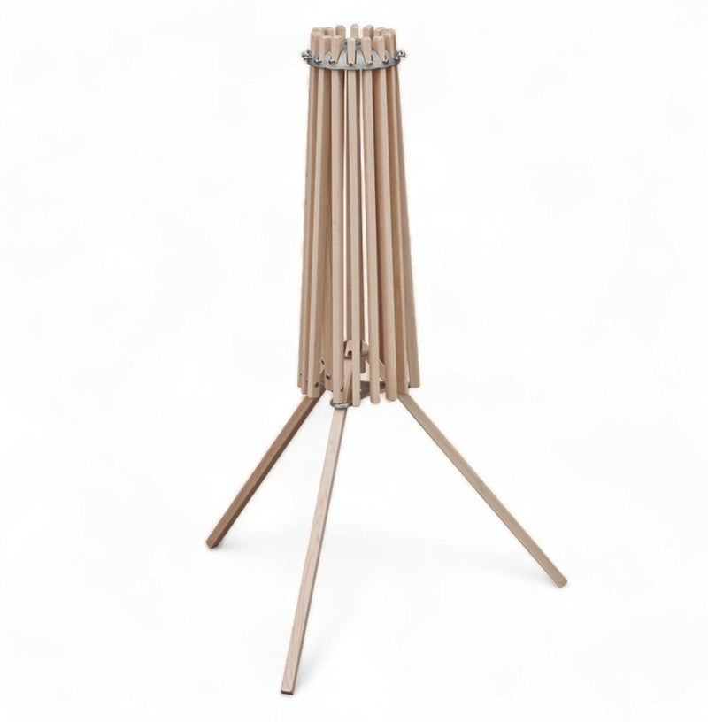 The 16 Arm Floor Standing Clothes Drying Rack is easy to open and close for easy storage. 