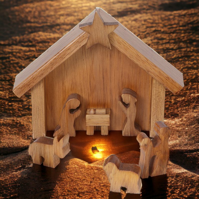 Amish Made Wooden Nativity Scene