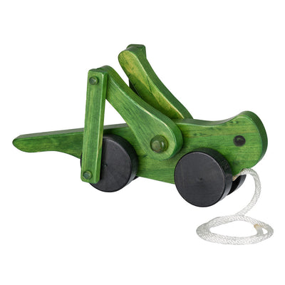 Green Wooden Grasshopper Pull Toy