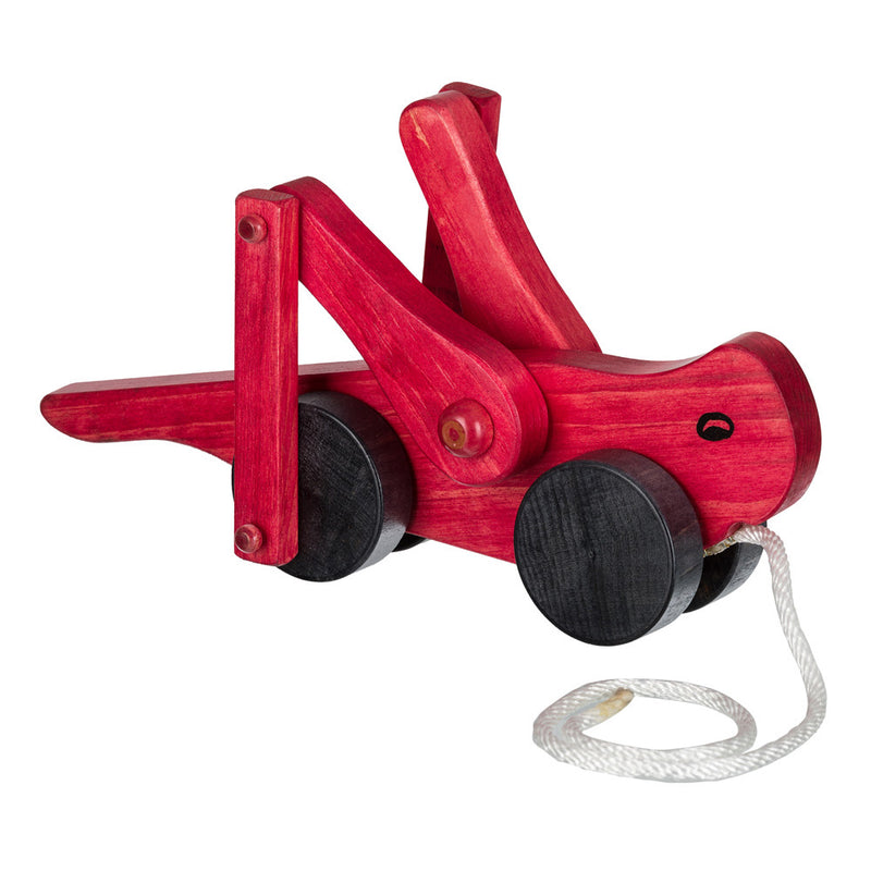 Red Wooden Grasshopper Pull Toy
