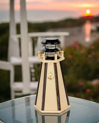 Add to your collection of nautical decor with Harvest Array's New 18 inch Poly Solar Lighthouse Outdoor Accent piece.